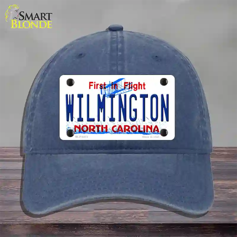 Wilmington North Carolina Novelty License Plate Hat Unconstructed Cotton / Navy