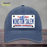 Winston Salem North Carolina Novelty License Plate Hat Unconstructed Cotton / Navy