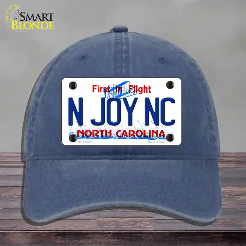 N Joy North Carolina Novelty License Plate Hat Unconstructed Cotton / Navy