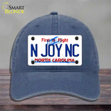 N Joy North Carolina Novelty License Plate Hat Unconstructed Cotton / Navy