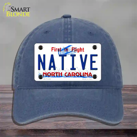 Native North Carolina Novelty License Plate Hat Unconstructed Cotton / Navy