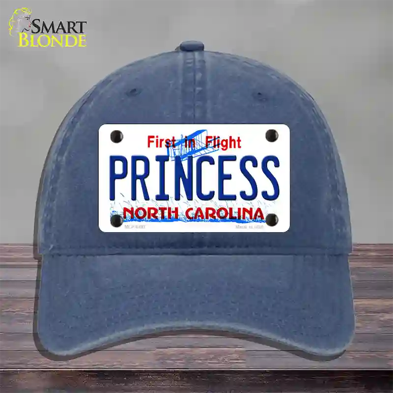 Princess North Carolina Novelty License Plate Hat Unconstructed Cotton / Navy