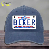 Biker North Carolina Novelty License Plate Hat Unconstructed Cotton / Navy