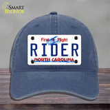 Rider North Carolina Novelty License Plate Hat Unconstructed Cotton / Navy