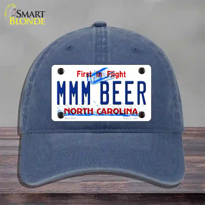 MMM Beer North Carolina Novelty License Plate Hat Unconstructed Cotton / Navy