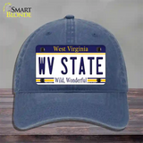 West Virginia State Novelty License Plate Hat Unconstructed Cotton / Navy