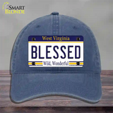 Blessed West Virginia Novelty License Plate Hat Unconstructed Cotton / Navy