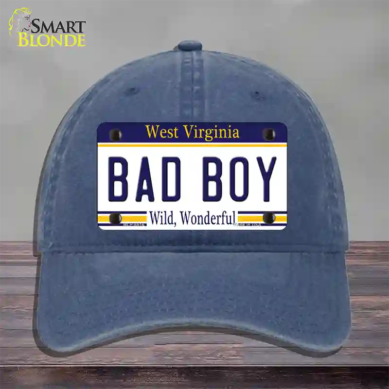 Bad Boy West Virginia Novelty License Plate Hat Unconstructed Cotton / Navy