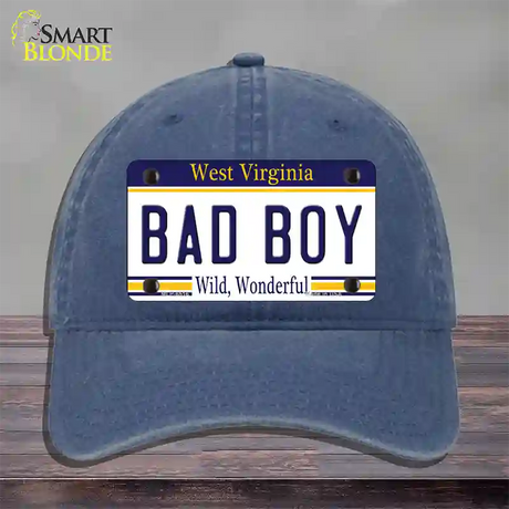 Bad Boy West Virginia Novelty License Plate Hat Unconstructed Cotton / Navy