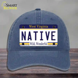 Native West Virginia Novelty License Plate Hat Unconstructed Cotton / Navy