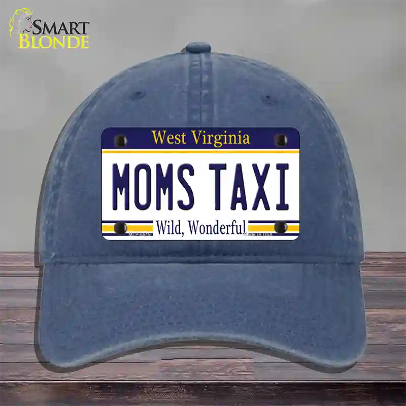 Moms Taxi West Virginia Novelty License Plate Hat Unconstructed Cotton / Navy