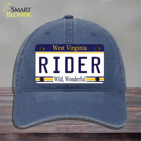 Rider West Virginia Novelty License Plate Hat Unconstructed Cotton / Navy