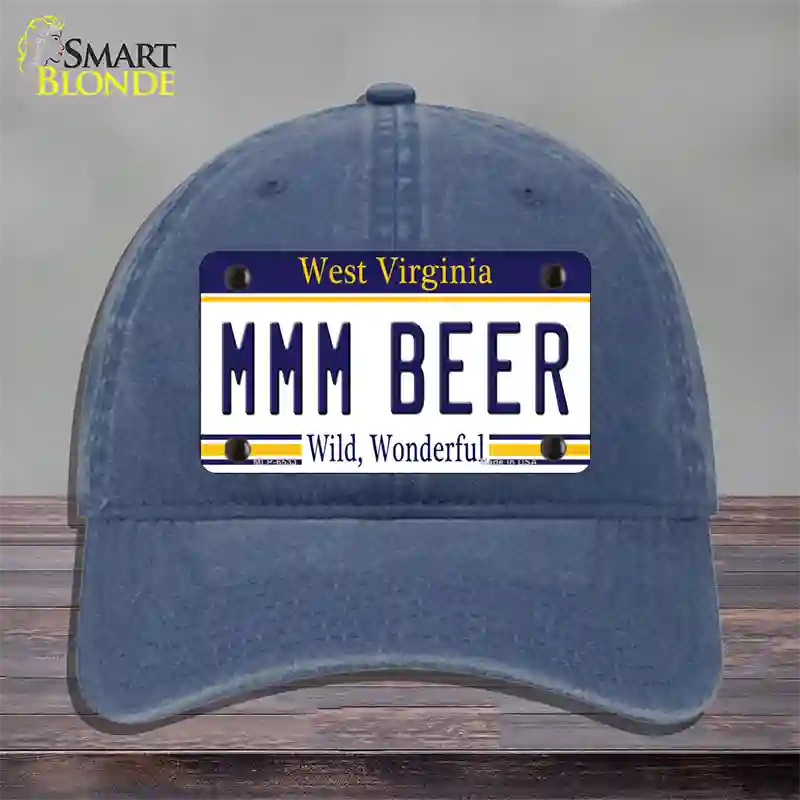 MMM Beer West Virginia Novelty License Plate Hat Tag Unconstructed Cotton / Navy