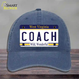 Coach West Virginia Novelty License Plate Hat Unconstructed Cotton / Navy