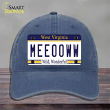 Meeooww West Virginia Novelty License Plate Hat Unconstructed Cotton / Navy