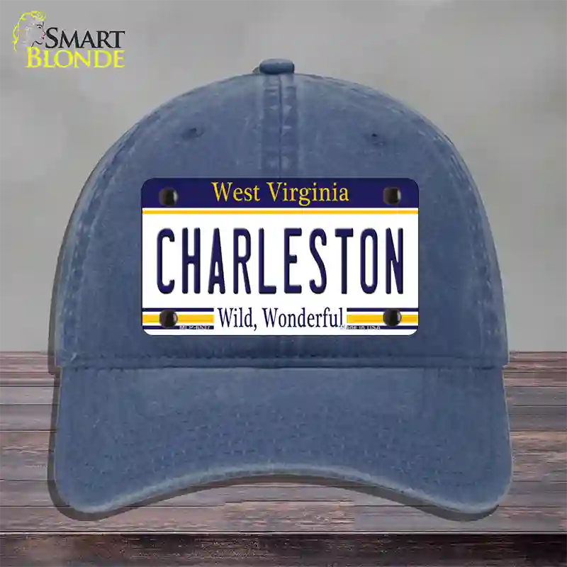 Charleston West Virginia Novelty License Plate Hat Unconstructed Cotton / Navy