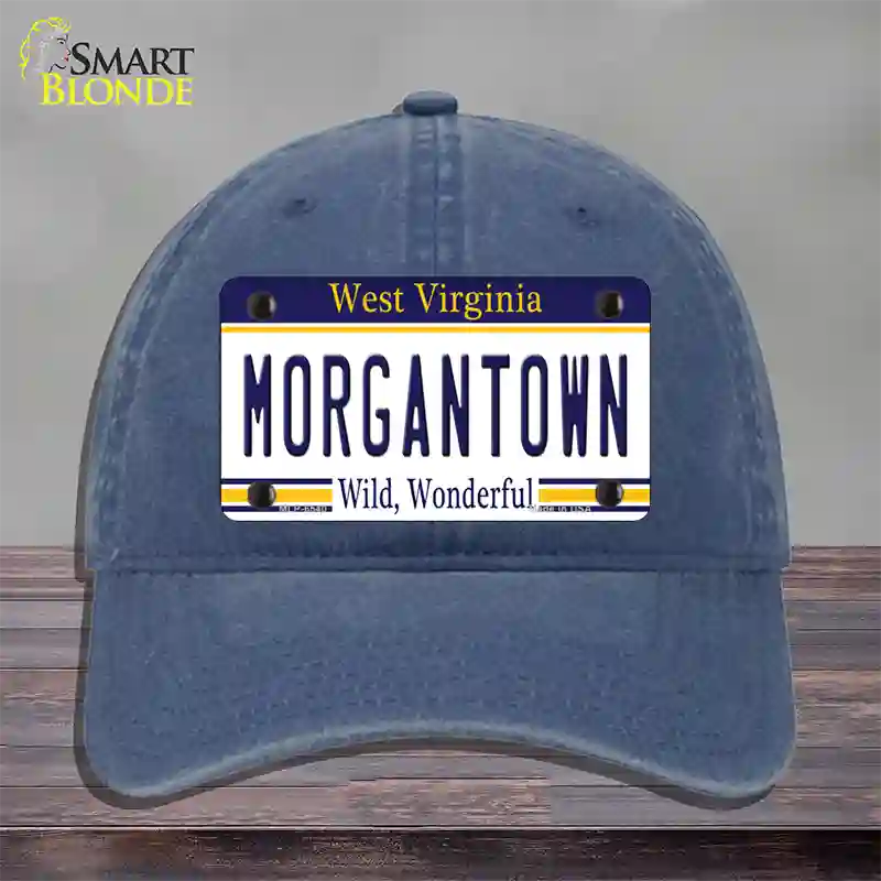 Morgantown West Virginia Novelty License Plate Hat Unconstructed Cotton / Navy