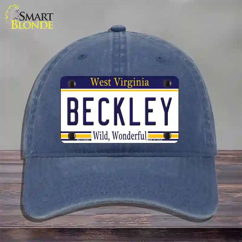 Beckley West Virginia Novelty License Plate Hat Unconstructed Cotton / Navy