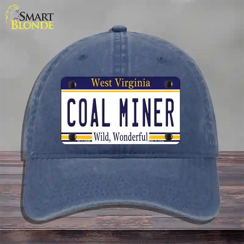 Coal Miner West Virginia Novelty License Plate Hat Unconstructed Cotton / Navy