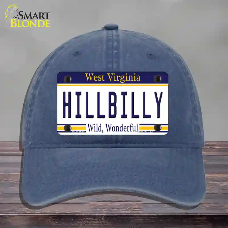 Hillbilly West Virginia Novelty License Plate Hat Unconstructed Cotton / Navy