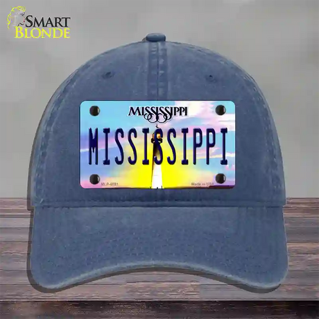 Mississippi Novelty License Plate Hat Unconstructed Cotton / Navy