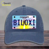 Biloxi Mississippi Novelty License Plate Hat Unconstructed Cotton / Navy