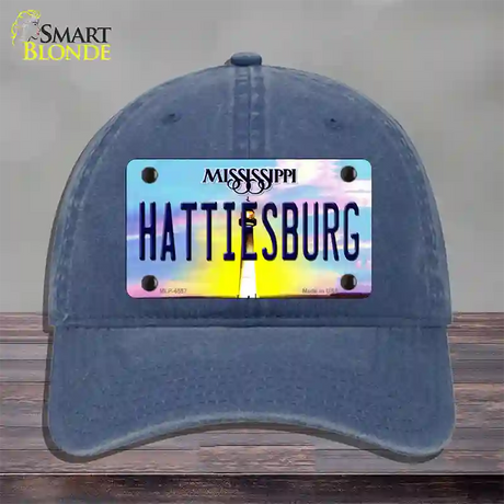 Hattiesburg Mississippi Novelty License Plate Hat Unconstructed Cotton / Navy