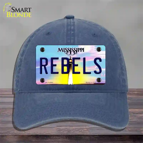 Rebels Mississippi Novelty License Plate Hat Unconstructed Cotton / Navy