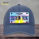 Southern Thing Mississippi Novelty License Plate Hat Unconstructed Cotton / Navy