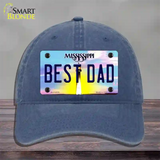 Best Dad Mississippi Novelty License Plate Hat Unconstructed Cotton / Navy