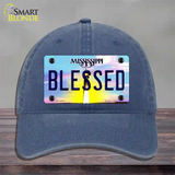 Blessed Mississippi Novelty License Plate Hat Unconstructed Cotton / Navy