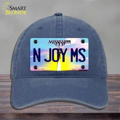 N Joy Mississippi Novelty License Plate Hat Unconstructed Cotton / Navy