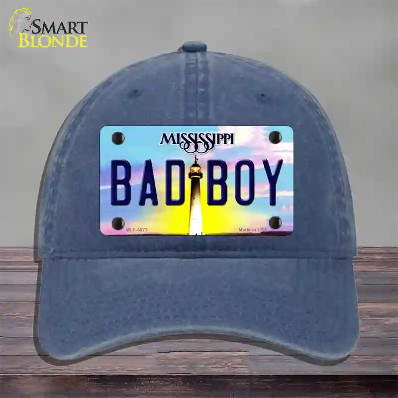 Bad Boy Mississippi Novelty License Plate Hat Unconstructed Cotton / Navy