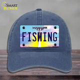 Fishing Mississippi Novelty License Plate Hat Unconstructed Cotton / Navy