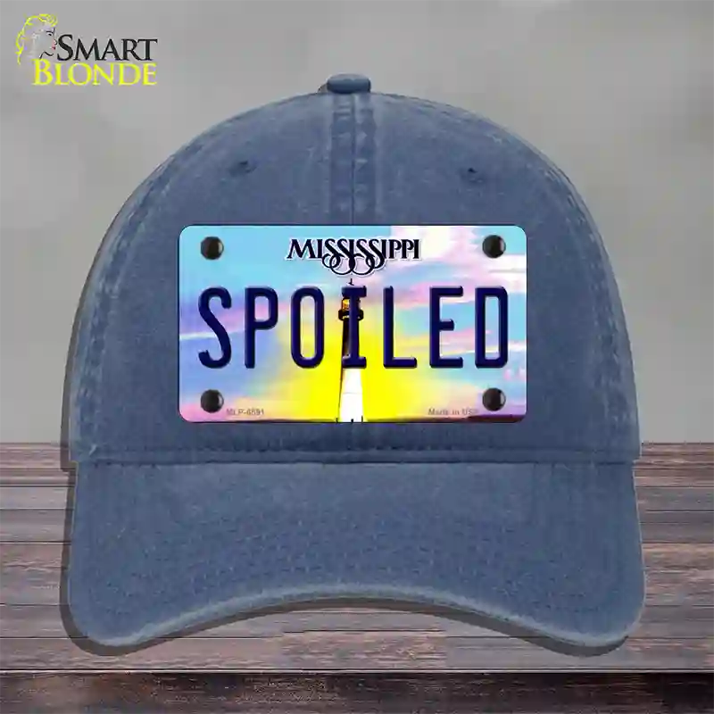 Spoiled Mississippi Novelty License Plate Hat Unconstructed Cotton / Navy