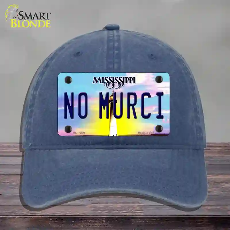 No Murci Mississippi Novelty License Plate Hat Unconstructed Cotton / Navy