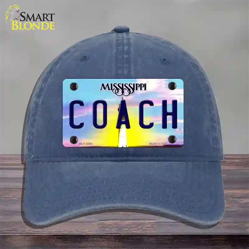 Coach Mississippi Novelty License Plate Hat Unconstructed Cotton / Navy