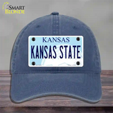 Kansas State Novelty License Plate Hat Unconstructed Cotton / Navy