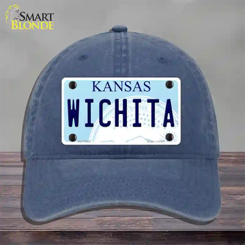 Wichita Kansas Novelty License Plate Hat Unconstructed Cotton / Navy