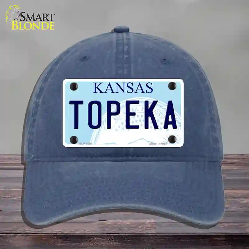 Topeka Kansas Novelty License Plate Hat Unconstructed Cotton / Navy