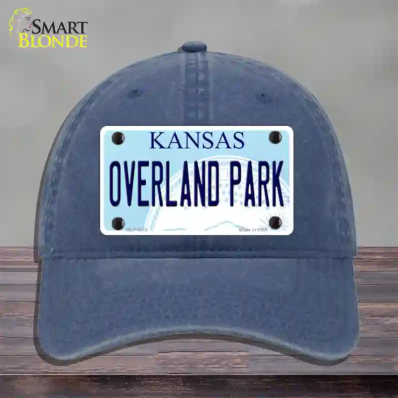 Overland Park Kansas Novelty License Plate Hat Unconstructed Cotton / Navy