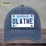 Olathe Kansas Novelty License Plate Hat Unconstructed Cotton / Navy