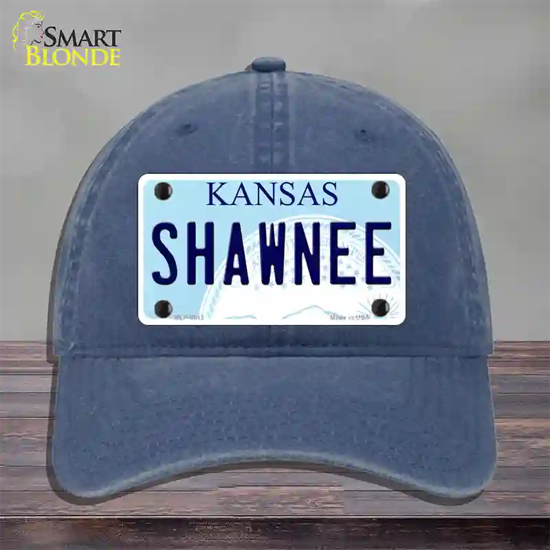 Shawnee Kansas Novelty License Plate Hat Unconstructed Cotton / Navy