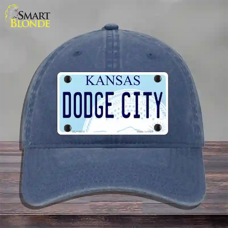 Dodge City Kansas Novelty License Plate Hat Unconstructed Cotton / Navy