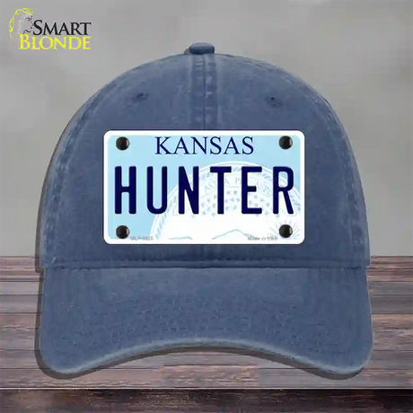 Hunter Kansas Novelty License Plate Hat Unconstructed Cotton / Navy