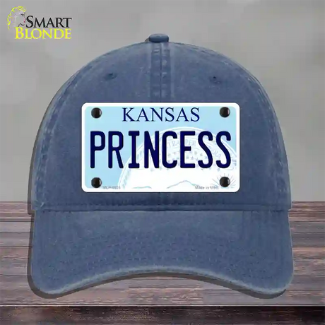 Princess Kansas Novelty License Plate Hat Unconstructed Cotton / Navy