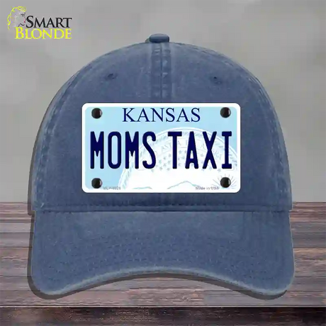 Moms Taxi Kansas Novelty License Plate Hat Unconstructed Cotton / Navy