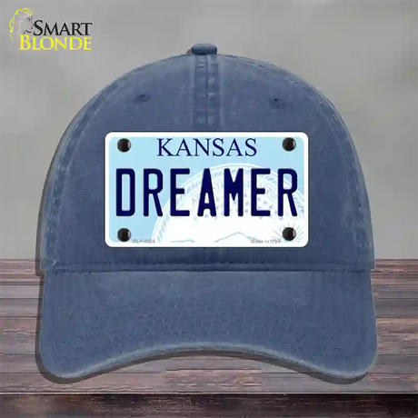 Dreamer Kansas Novelty License Plate Hat Unconstructed Cotton / Navy