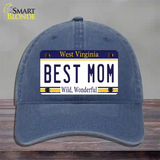 Best Mom West Virginia Novelty License Plate Hat Unconstructed Cotton / Navy