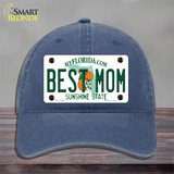 Best Mom Florida Novelty License Plate Hat Unconstructed Cotton / Navy